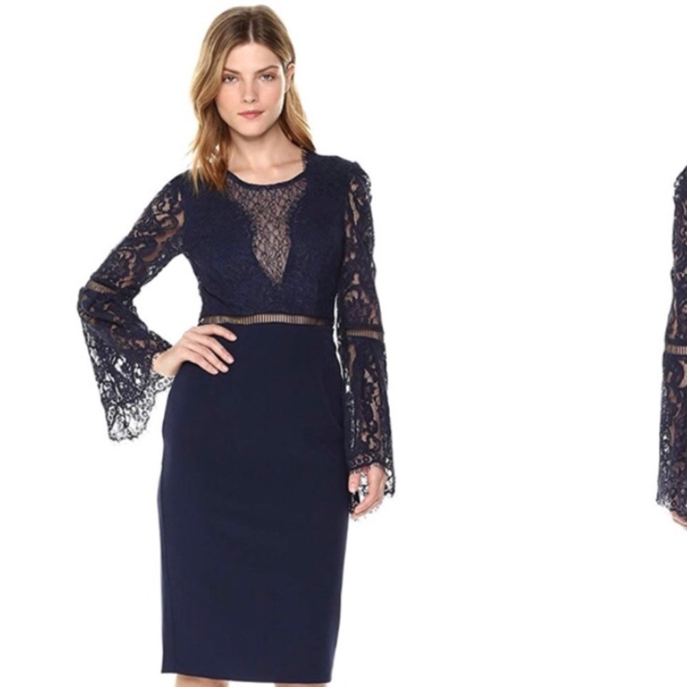 Black Bardot belle sleeve dress - size 6!